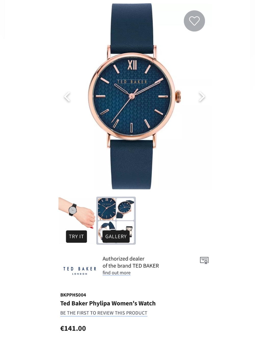 Ted Baker Phylipa Women's Navy and Rose Gold Watch